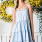 Spaghetti Strap Tiered Denim Dress