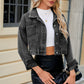 Pocketed Button Up Dropped Shoulder Denim Jacket