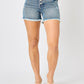 Judy Blue Full Size Button Fly Raw Hem Denim Shorts