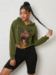Cutout Long Sleeve Hoodie Green
