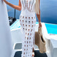 Openwork Slit Scoop Neck Sleeveless Cover Up