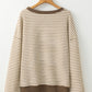 Striped Round Neck Long Sleeve Sweatshirt