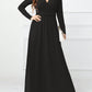 Pocketed Surplice Long Sleeve Maxi Dress