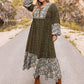 Plus Size Lace-Up Long Sleeve Dress