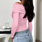 Ruched One Shoulder Long Sleeve T-Shirt