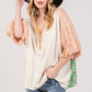 SAGE + FIG Color Block Bubble Sleeve Top