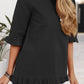 Ruffled Round Neck Half Sleeve Blouse