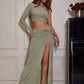 Single Shoulder Top and Split Skirt Set