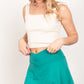 VERY J Crossover Waist Active Skirt with Short Liner