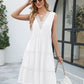 Contrast V-Neck Sleeveless Tiered Dress