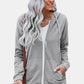 Solid Pocket Zipper Hoodie