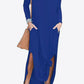 Split Long Sleeve V-Neck Maxi Dress