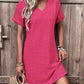 Full Size V-Neck Short Sleeve Mini Dress