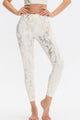 Animal Print Slim Fit Wide Waistband Long Sports Pants White