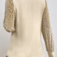 Leopard Print Long Sleeve Ribbed Knit Blouse