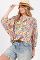 SAGE + FIG Button Down Floral Shirt MULTI