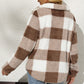 Shiny Plaid Half Zip Long Sleeve Sweatshirt