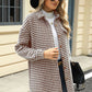 Houndstooth Button Up Dropped Shoulder Coat