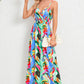 Printed Surplice Maxi Cami Dress