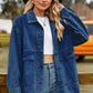 Dropped Shoulder Denim Jacket with Pockets