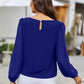 Round Neck Balloon Sleeve Blouse