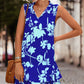 Floral Tie Neck Sleeveless Layered Dress