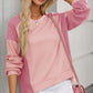 Contrast Round Neck Long Sleeve Sweatshirt