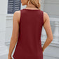 Eyelet V-Neck Wide Strap Tank