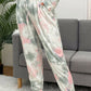 Tie-Dye Round Neck Top and Drawstring Pants Lounge Set