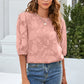 Floral Round Neck Puff Sleeve Top