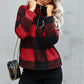 Half Zip Plaid Turtleneck Sweatshirt