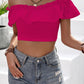 Honey Off-Shoulder Ruffled Cropped Top