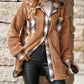 Plaid Contrast Dropped Shoulder Coat