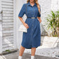 Button Up Dropped Shoulder Denim Dress