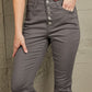 Baeful Button Fly Hem Detail Skinny Jeans