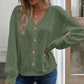 V-Neck Dropped Shoulder Blouse