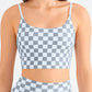 Breathable Checkered Sports Bra