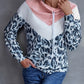 Ivy Lane Leopard Color Block Drawstring Sweatshirt