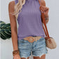 Eyelet Round Neck Tank