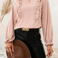 Ivy Lane Frill Round Neck Flounce Sleeve Blouse