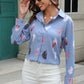 Printed Collared Neck Buttoned Shirt