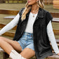 Button Up Collared Neck Sleeveless Denim Jacket