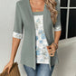 Faux Layered Printed Half Sleeve Top