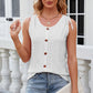 Eyelet Round Neck Wide Strap Tank