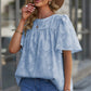 Round Neck Puff Sleeve Blouse