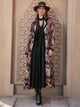 Printed Open Front Long Sleeve Outerwear Multicolor