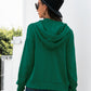 Half-Snap Drawstring Hoodie with Kangaroo Pocket