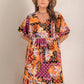 Plus Size Printed V-Neck Half Sleeve Maxi Dress