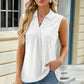 Eyelet Johnny Collar Tank