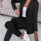 Lapel Collar Long Sleeve Top and Pants Set